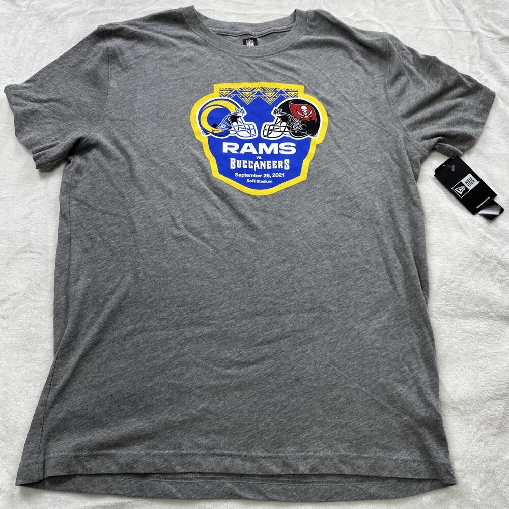 New Era Rams vs Buccaneers Gameday 2021 Gray Shirt Mens Size‎ Large Soft NEW